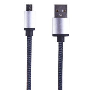 USB кабель microUSB, шнур в джинсовой оплетке REXANT