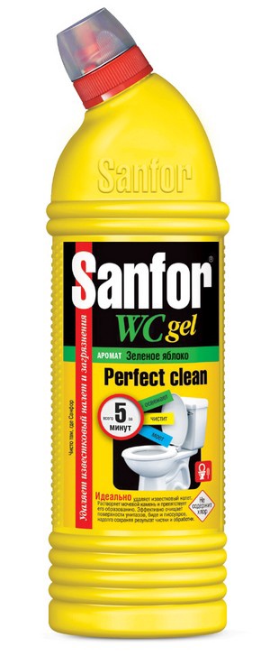 Sanfor средство санитарно-гигиеническое WC gel 750г зеленое яблоко загущенное