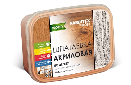 Шпатлевка акриловая по дереву Белый  FARBITEX ПРОФИ WOOD 0,25 л 