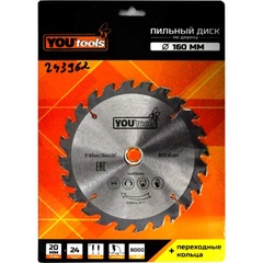 Диск пильный, т/с дер, YOURTOOLS Z24 160/20мм 