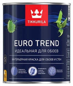 Краска д/обоев и стен EURO TREND А мат, 0,9л арт,700009616 Россия