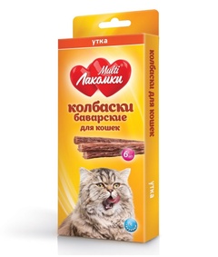 Лакомство для Кошек Multi Лакомки Колбаски Баварские Утка 6шт. 