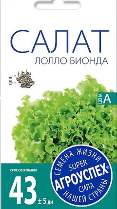 Семена Рости Салат ЛОЛЛО БИОНДО ранний 0,5 гр.  