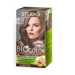 Стойкая крем-краска для волос STUDIO Professional BIOcolor 7.1 Пепельно-русый, (50/50/15)