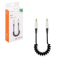 Кабель AUX 3,5 mm Jack 1.8 м, черный нейлоновый