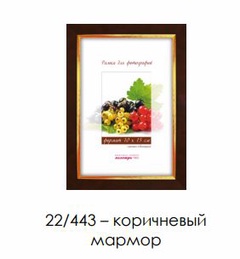 Рамка пласт. со стеклом коричневый мрамор 10х15 арт.22/443 