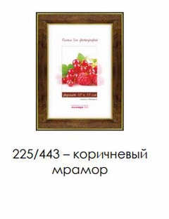 Рамка пласт. со стеклом коричневый мрамор 10х15 арт.225/443 