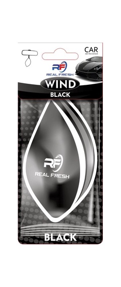 Ароматизатор бумажный для а/м  WIND Black т.м.REAL FRESH