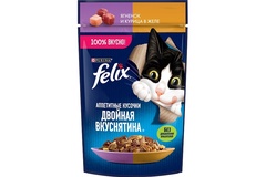 Корм для кошек Felix Ягненок и курица в желе 75 гр. 