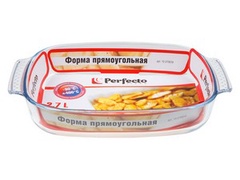 Форма из жаропрочного стекла, 2.7 л, прямоугольная, 344х223х61 мм, PERFECTO LINEA